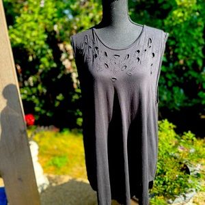 Black, sleeveless blouse, size XXL